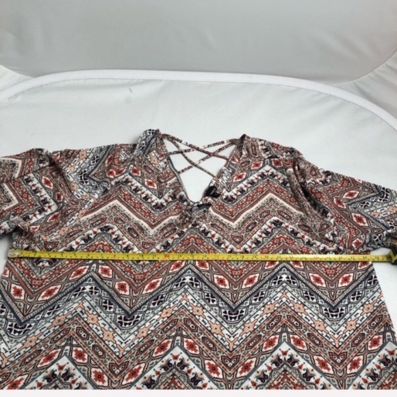 Torrid multicolor boho crisscross blouse 3X - Picture 6 of 6